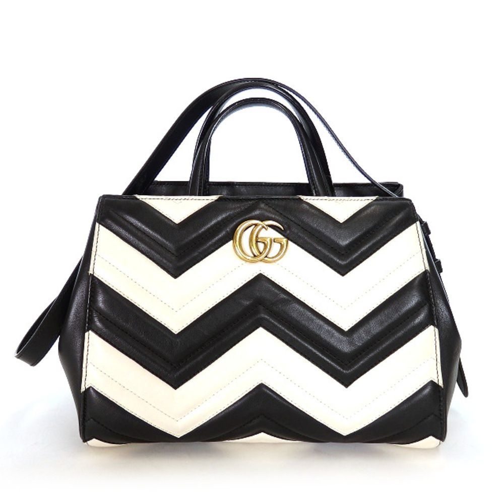 Gucci GG Marmont Shoulder Bag White Black
